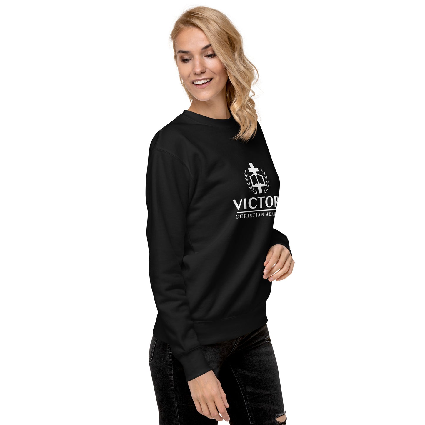 VCA White Logo Unisex Premium Sweatshirt