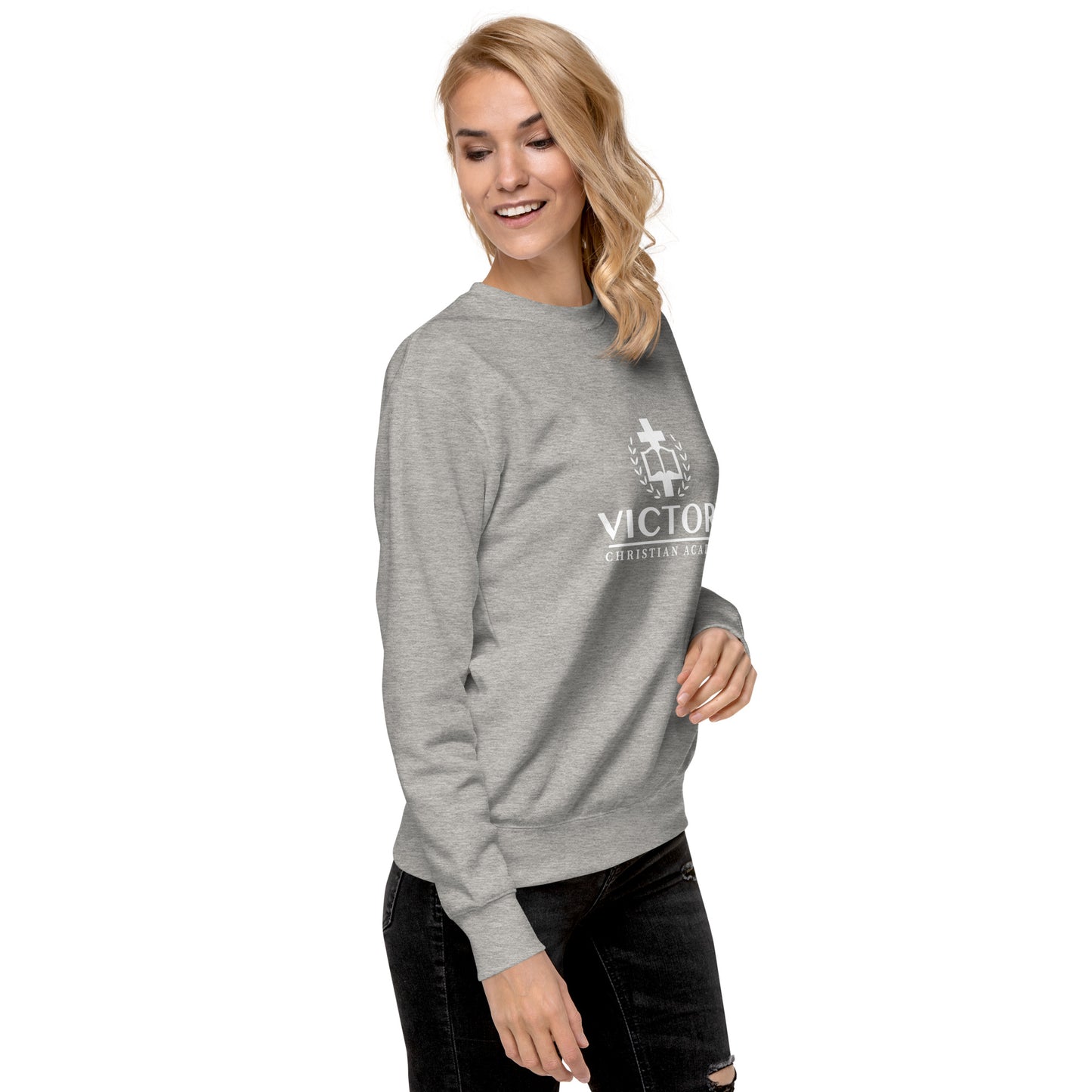 VCA White Logo Unisex Premium Sweatshirt